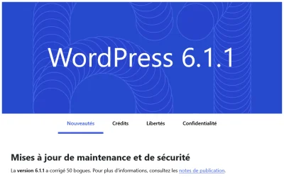 Bienvenue sur WordPress 6.1